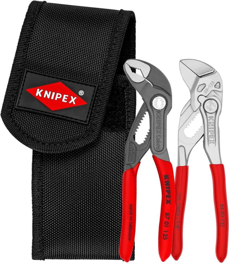 Knipex Mini-Tangenset in Gereedschapsriemtas | 1 x 86 03 125 1 x 87 01 125 00 20 72 V04