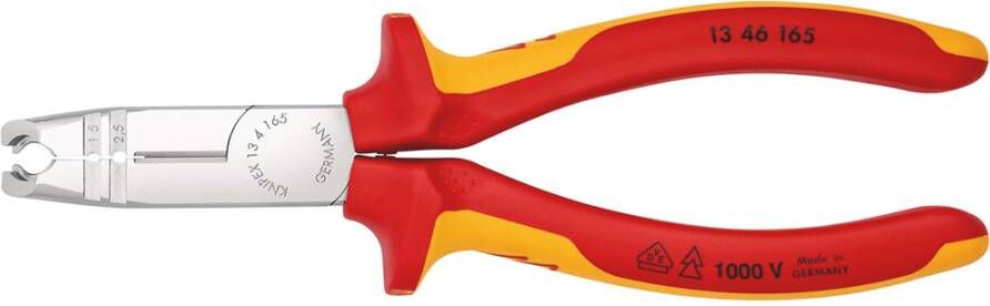 Knipex Ontmantelingstang geïsoleerd | Meer-componentengrepen | VDE-getest | Verchroomd | Lengte 165 mm 13 46 165 SB