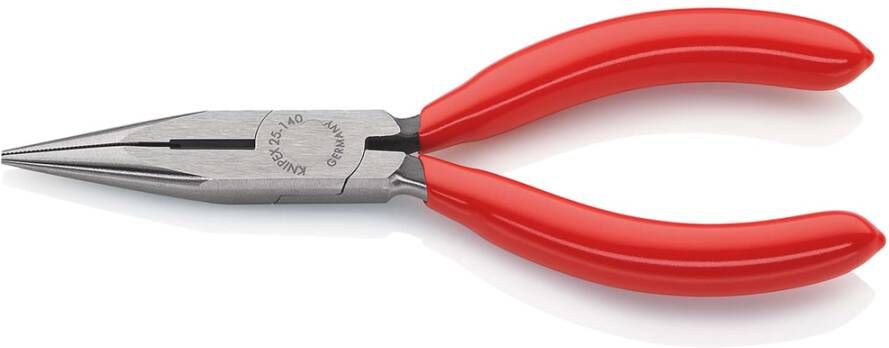 Knipex Platspitse Tang met Zijsnijder (Radiotang) | 140 mm Lengte | Kunststof Bekleed | Zwart Geatramenteerd 25 01 140 SB