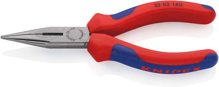 Knipex Platspitse Tang met Zijsnijder (Radiotang) | 140 mm Lengte | Meer-Componentengrepen | Zwart Geatramenteerd 25 02 140 SB