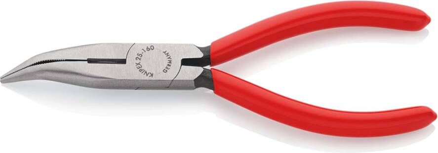 Knipex Platspitse Tang met Zijsnijder (Radiotang) | 160 mm Lengte | Kunststof Bekleed | Zwart Geatramenteerd 25 21 160 SB