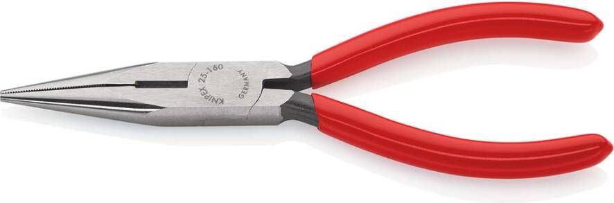 Knipex Platspitse Tang met Zijsnijder (Radiotang) | 160 mm Lengte | Kunststof Bekleed | Zwart Geatramenteerd 25 01 160 SB