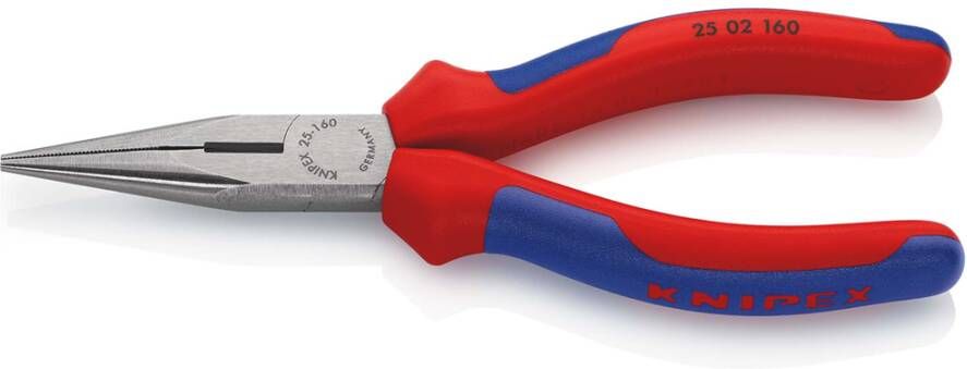 Knipex Platspitse Tang met Zijsnijder (Radiotang) | 160 mm Lengte | Meer-Componentengrepen | Zwart Geatramenteerd 25 02 160 SB