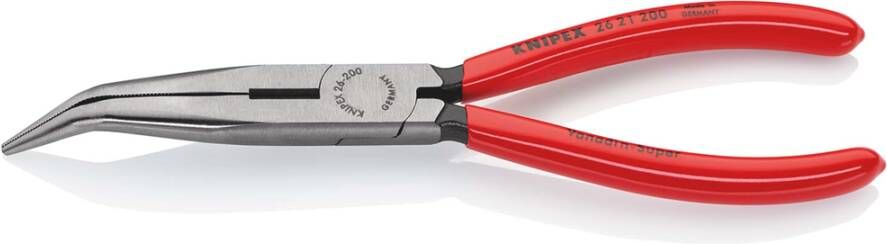 Knipex Platspitse Tang met Zijsnijder (Telefoontang) | 200 mm Lengte | Kunststof Bekleed | Zwart Geatramenteerd 26 21 200 SB