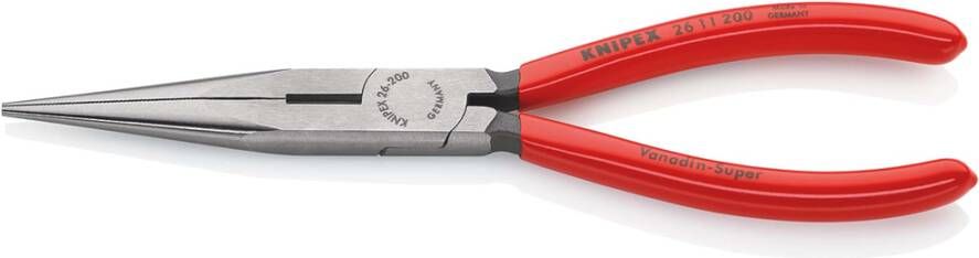 Knipex Platspitse Tang met Zijsnijder (Telefoontang) | 200 mm Lengte | Kunststof Bekleed | Zwart Geatramenteerd 26 11 200 SB