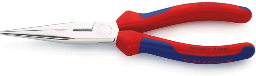 Knipex Platspitse Tang met Zijsnijder (Telefoontang) | 200 mm Lengte | Meer-Componentengrepen | Verchroomd 26 15 200 SB