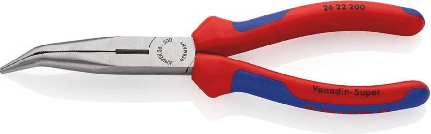 Knipex Platspitse Tang met Zijsnijder (Telefoontang) | 200 mm Lengte | Meer-Componentengrepen | Zwart Geatramenteerd 26 22 200 SB