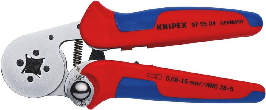 Knipex PreciForce krimptang | Meer-componentengrepen | Gebruineerd | Lengte 220 mm | Zelfbedieningskaart blister 97 55 04 SB