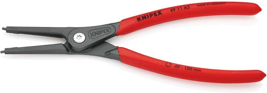 Knipex Precisie-borgveertang voor buitenringen op assen | Anti-slip kunststof bekleed 49 11 A3 SB