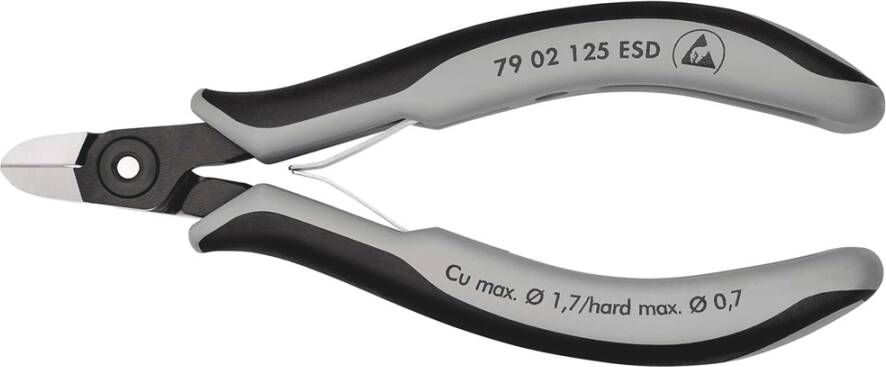 Knipex Precisie Elektronica-Zijsnijtang ESD | 125 mm Lengte | Meer-Componentengrepen | Gebruineerd 79 02 125 ESDSB