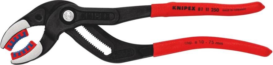 Knipex Sifon- en Connectorentang | 250 mm Lengte | Anti-Slip | Kunststof Bekleed | Zwart Geatramenteerd 81 11 250 SB