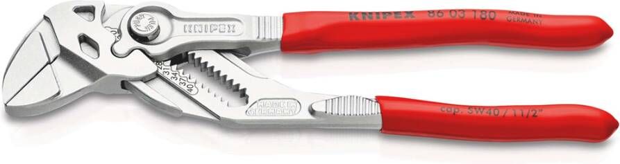 Knipex Sleuteltang | 180 mm Lengte | Tang en Schroefsleutel in Eén | Kunststof Bekleed | Verchroomd 86 03 180 SB