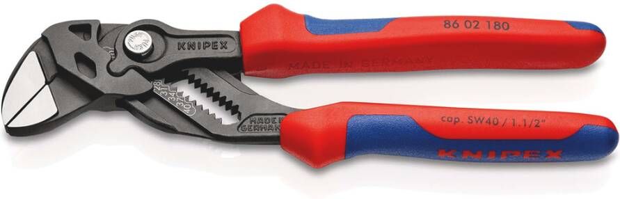 Knipex Sleuteltang | 180 mm Lengte | Tang en Schroefsleutel in Eén | Meer-Componentengrepen 86 02 180 SB