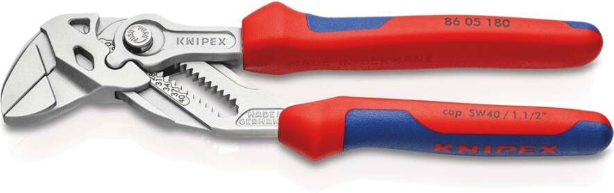 Knipex Sleuteltang | 180 mm Lengte | Tang en Schroefsleutel in Eén | Meer-Componentengrepen 86 05 180 SB