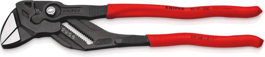 Knipex Sleuteltang | 300 mm Lengte | Tang en Schroefsleutel in Eén | Anti-Slip | Kunststof Bekleed 86 01 300 SB
