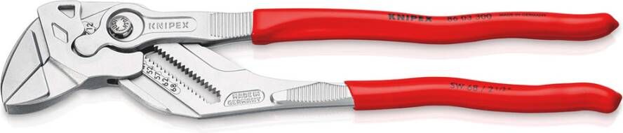 Knipex Sleuteltang | 300 mm Lengte | Tang en Schroefsleutel in Eén | Kunststof Bekleed | Verchroomd 86 03 300 SB