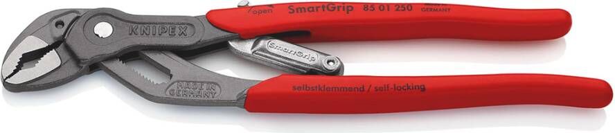 Knipex SmartGrip Waterpomptang | 250 mm Lengte | Automatische Instelling | Anti-Slip | Kunststof Bekleed 85 01 250 SB