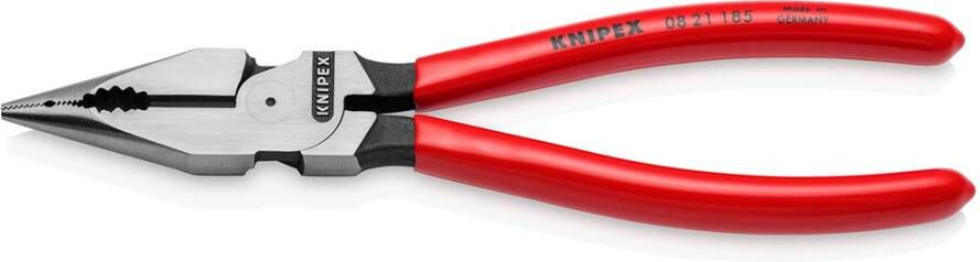 Knipex Spitse kombitang | Kunststof bekleed | Zwart geatramenteerd | Lengte 185 mm 08 21 185 SB