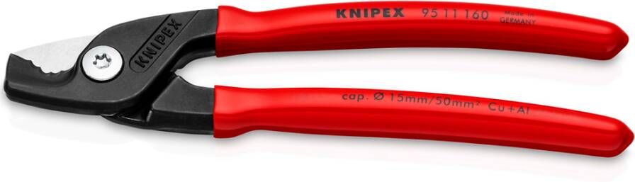 Knipex StepCut kabelschaar | Kunststof bekleed | Gebruineerd | Lengte 160 mm 95 11 160 SB