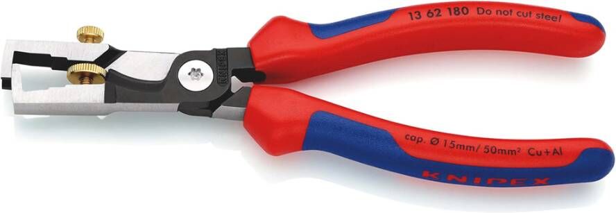 Knipex StriX striptangen met kabelschaar | Meer-componentengrepen | Zwart geatramenteerd 13 62 180 SB