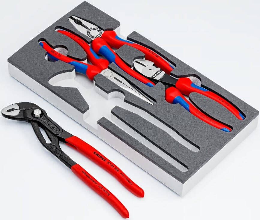 Knipex Tangenset | Met schuimrubberen inlay | 4-delig 002001V15