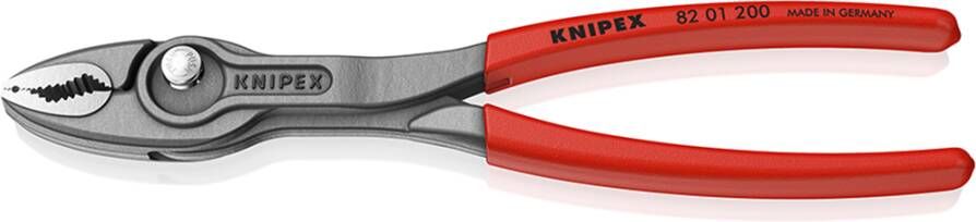 Knipex TwinGrip verstelbare grijptang | Antislip kunststof bekleed | Zwart geatramenteerd | Lengte 200 mm | Zelfbedieningskaart blister 82 01 200 SB