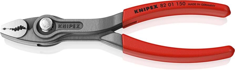 Knipex TwinGrip voor- en zijsnijtang | Antislip kunststof bekleed | Grijs geatramenteerd | Lengte 150 mm | Zelfbedieningskaart blister 82 01 150 SB