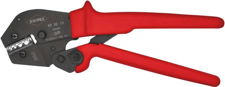 Knipex Twistor T zelfinstellende krimptang voor adereindhulzen | Draaibare krimpkop | Meer-componentengrepen 97 52 13 SB