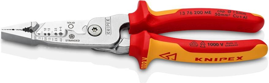 Knipex WireStripper metrisch model | Geïsoleerd | Meer-componentengrepen | VDE-getest 13 76 200 ME SB
