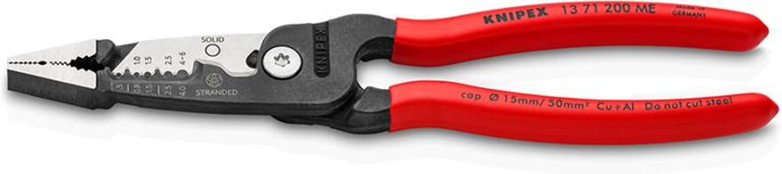 Knipex WireStripper metrisch model | Kunststof bekleed | Zwart geatramenteerd | Lengte 200 mm 13 71 200 ME SB