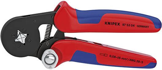 Knipex Zelfinstellende krimptang voor adereindhulzen gebruineerd 180 mm 975304