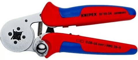 Knipex Zelfinstellende krimptang voor adereindhulzen | Met zij-invoering 975504