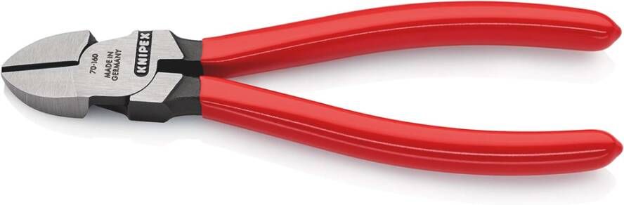Knipex Zijsnijtang | 160 mm Lengte | Kunststof Bekleed | Zwart Geatramenteerd 70 01 160 EAN