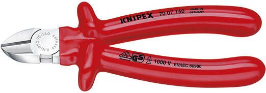 Knipex Zijsnijtang verchroomd dompelisolatie VDE-getest 160 mm 7007160
