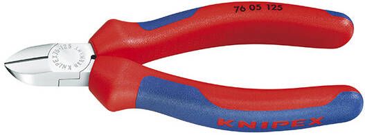 Knipex Zijsnijtang voor elektromechanica verchroomd met meer-componentengrepen 125 mm 7605125