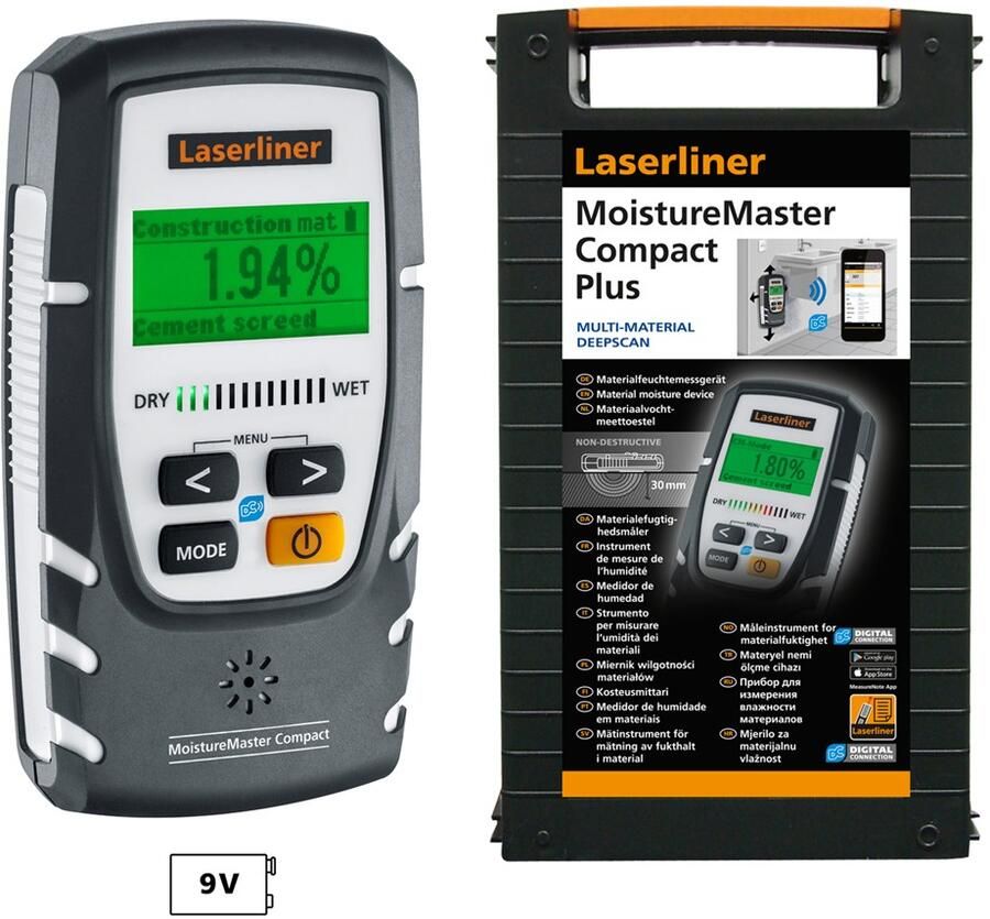 Laserliner MoistureMaster Compact Plus met Bluetooth | 082.334A