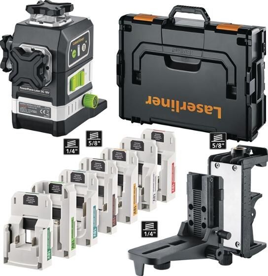 Laserliner PowerPlane-laser 3G Multi 18V | Incl. 7 poweradapters 036.380-1