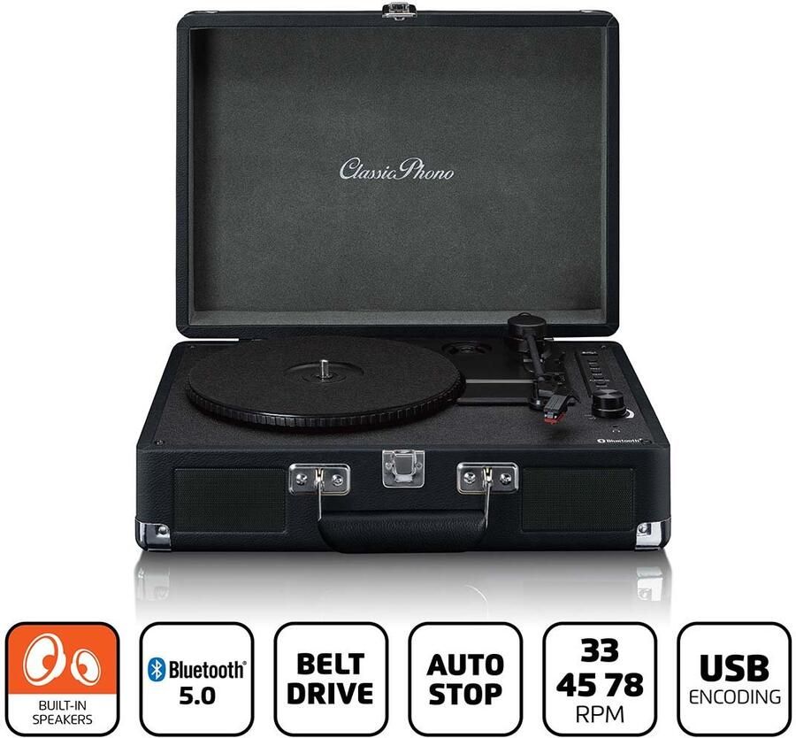 Lenco Retro platenspeler BT USB afspelen coderen Aux TT-115BK