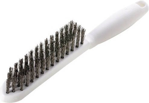Lessmann Staalborstel | lengte 285 mm | 0 35 mm RVS-staaldraad golvend | 4-rijig | 1 stuk 185441