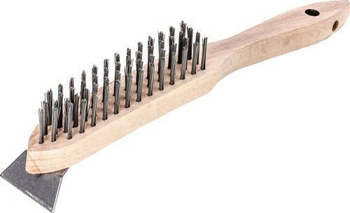 Lessmann Staalborstel | lengte 290 mm | 0 35 mm staaldraad glad | 4-rijig | 1 stuk 120401