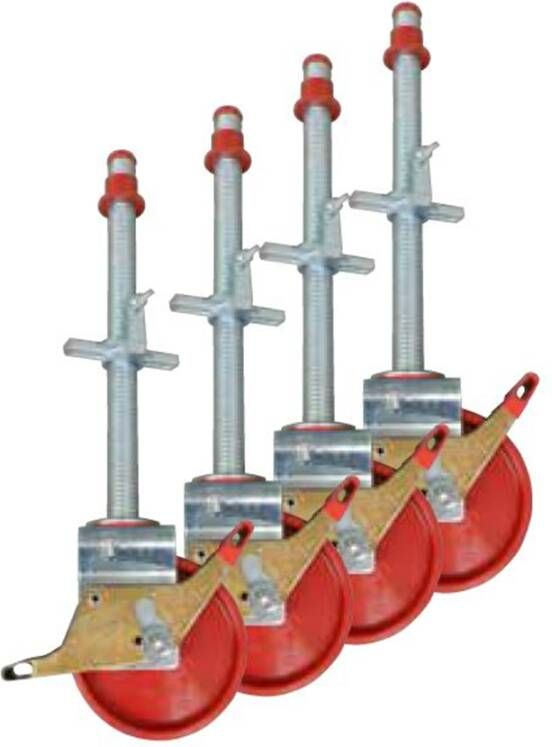 Little Jumbo 4x JUMBO Wiel | Ø 200 mm | Geremd Nylon | Gegalvaniseerde Spindel 411400204