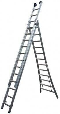 Little Jumbo Opsteekladder PRO 3x14 met toprollen 3 75 9 00m