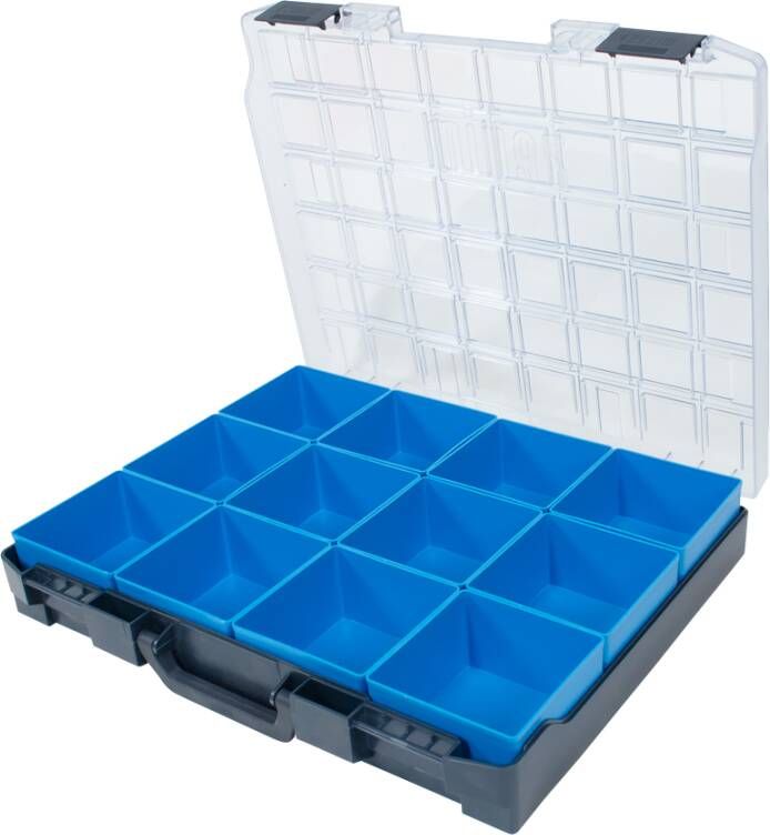Little Jumbo Zevim Kunststof Assortimentskoffer | 12 Inzetbakjes | Blauw 2153306612