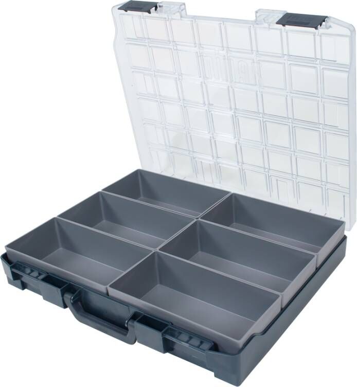 Little Jumbo Zevim Kunststof Assortimentskoffer | 6 Inzetbakjes | Grijs 2153306606