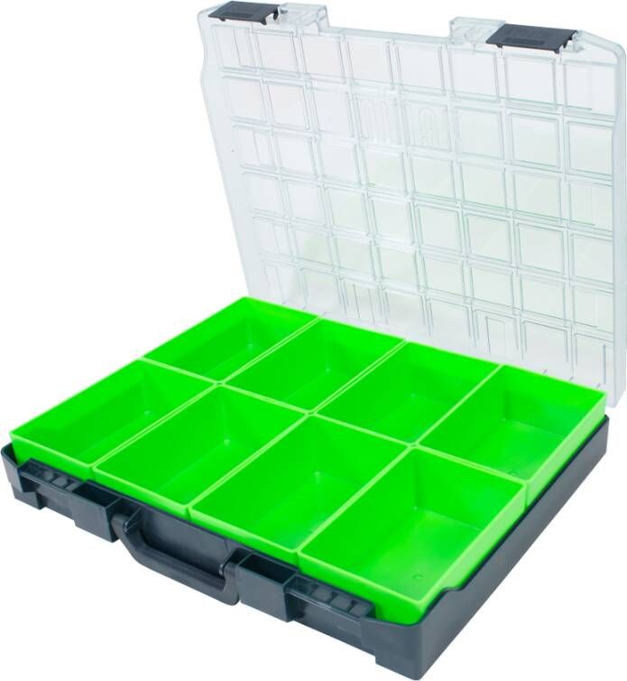 Little Jumbo Zevim Kunststof Assortimentskoffer | 8 Inzetbakjes | Groen 2153306608