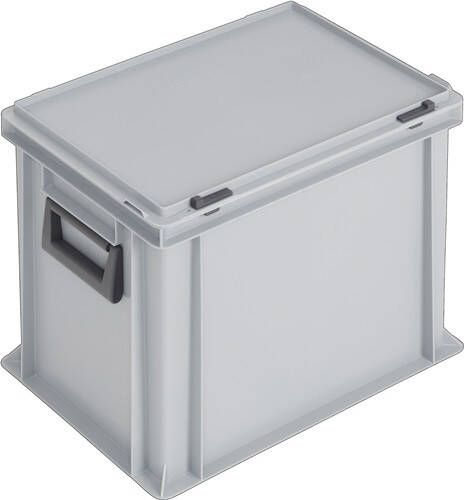 Lockweiler Kunststof koffer | L400xB300xH333 mm PP 2 grepen | schuifsluiting grijs 31 l | 1 stuk PC31 2M-139231210118 PC31 2M-139231210118