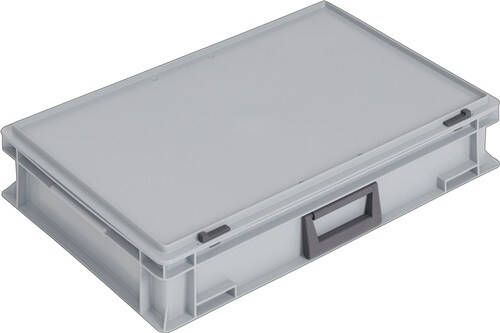 Lockweiler Kunststof koffer | L600xB400xH133 mm PP 1 greep | schuifsluiting grijs 24 l | 1 stuk PC24-139. 224.110. 118