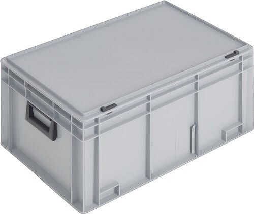 Lockweiler Kunststof koffer | L600xB400xH293 mm PP 2 grepen | schuifsluiting grijs 55 l | 1 stuk PC552M-139255210118