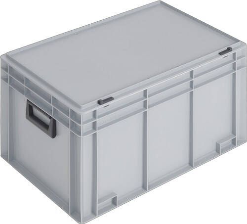 Lockweiler Kunststof koffer | L600xB400xH353 mm PP 2 grepen | schuifsluiting grijs 70 l | 1 stuk PC702M-139270210118