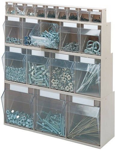 Lockweiler Opbergbakstelling | H207xB600xD172mm | 4 x D | kunststof blauw | 1 stuk 1500491